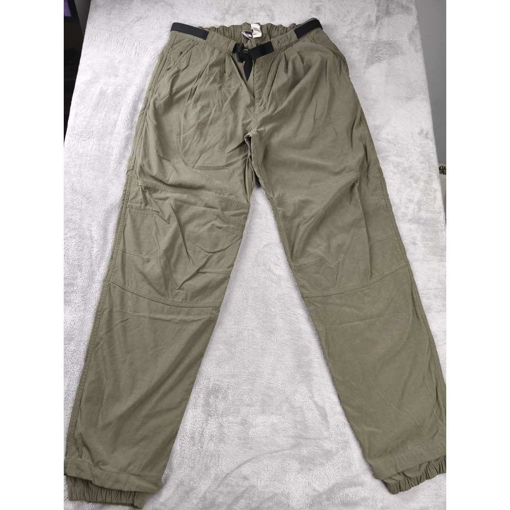 The North Face Mens L Green Nylon Hiking Jogger Pants Belted Cargo 93230